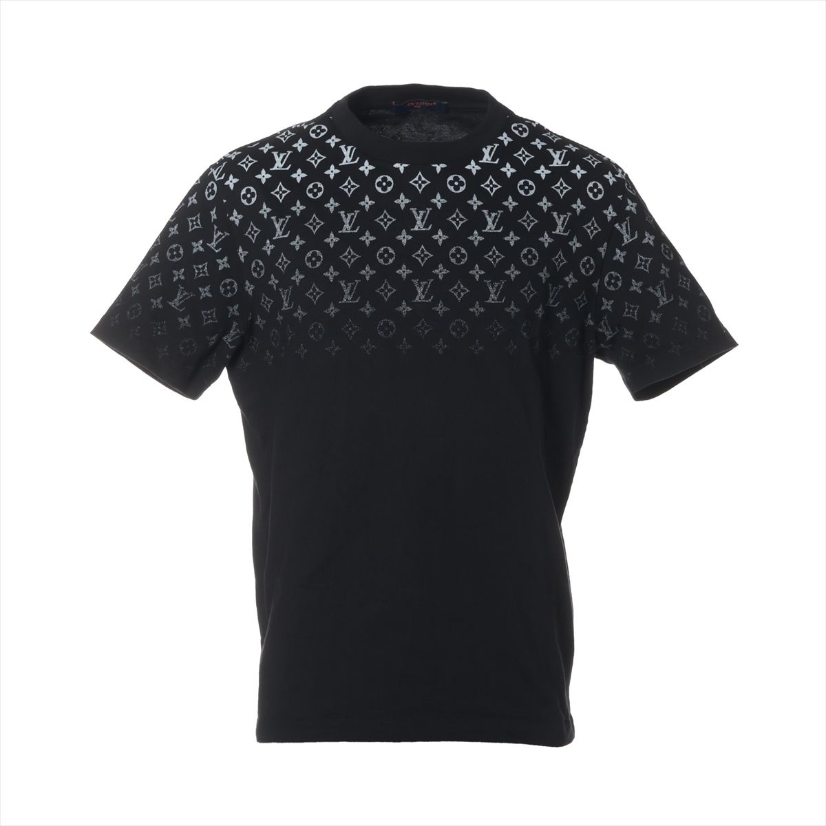 ヴィトン 24SS コットン Tシャツ L メンズ ブラック×ホワイト RM241Q モノグラムグラディエント 箱あり