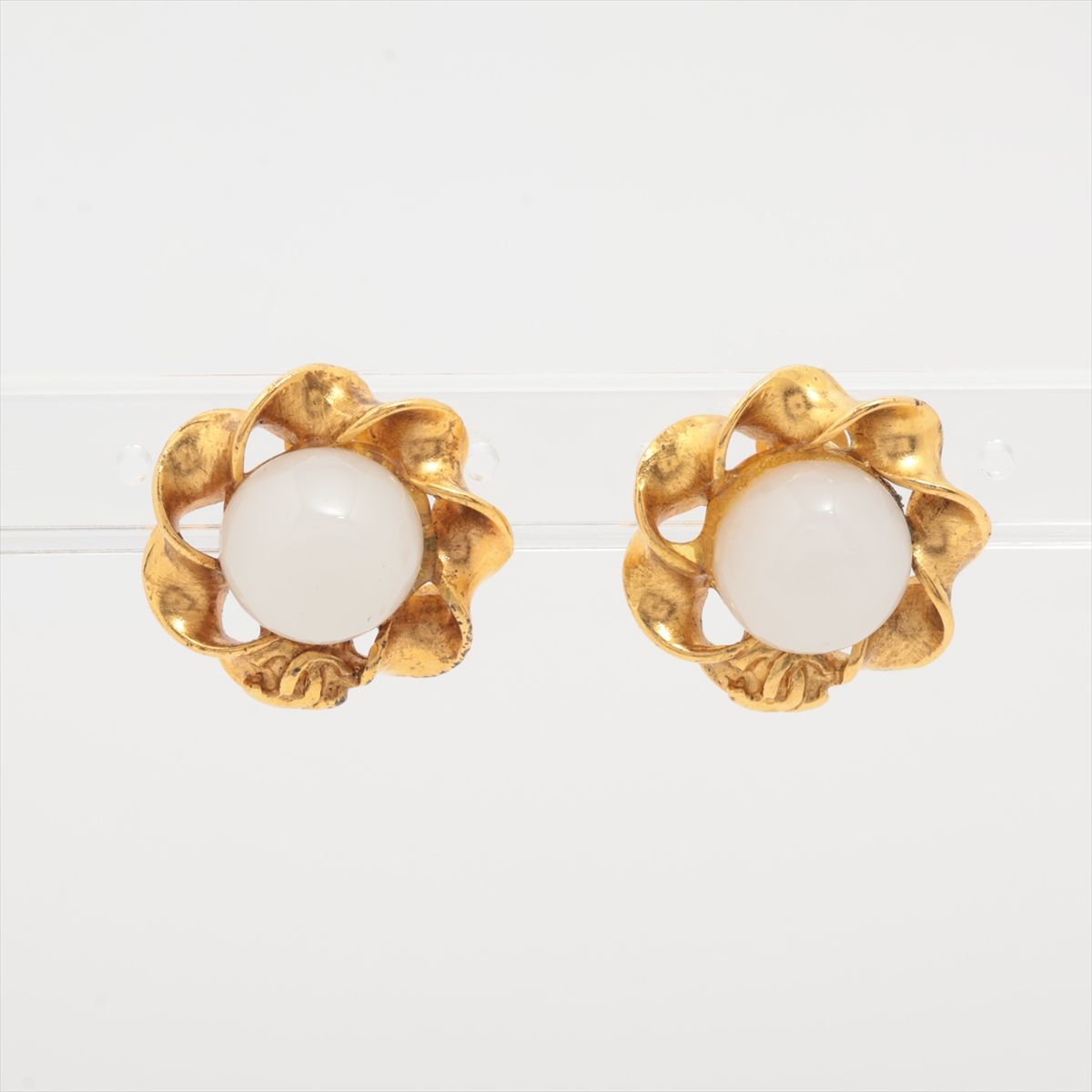 Pearl - 【中古】シャネル ココマーク 94P イヤリング(両耳用) GP×フェイクパール ゴールド