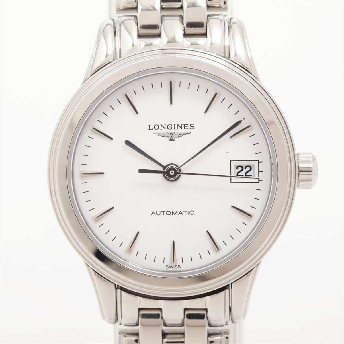 【中古】ロンジン フラッグシップ L4.274.4 SS SS AT ホワイト文字盤