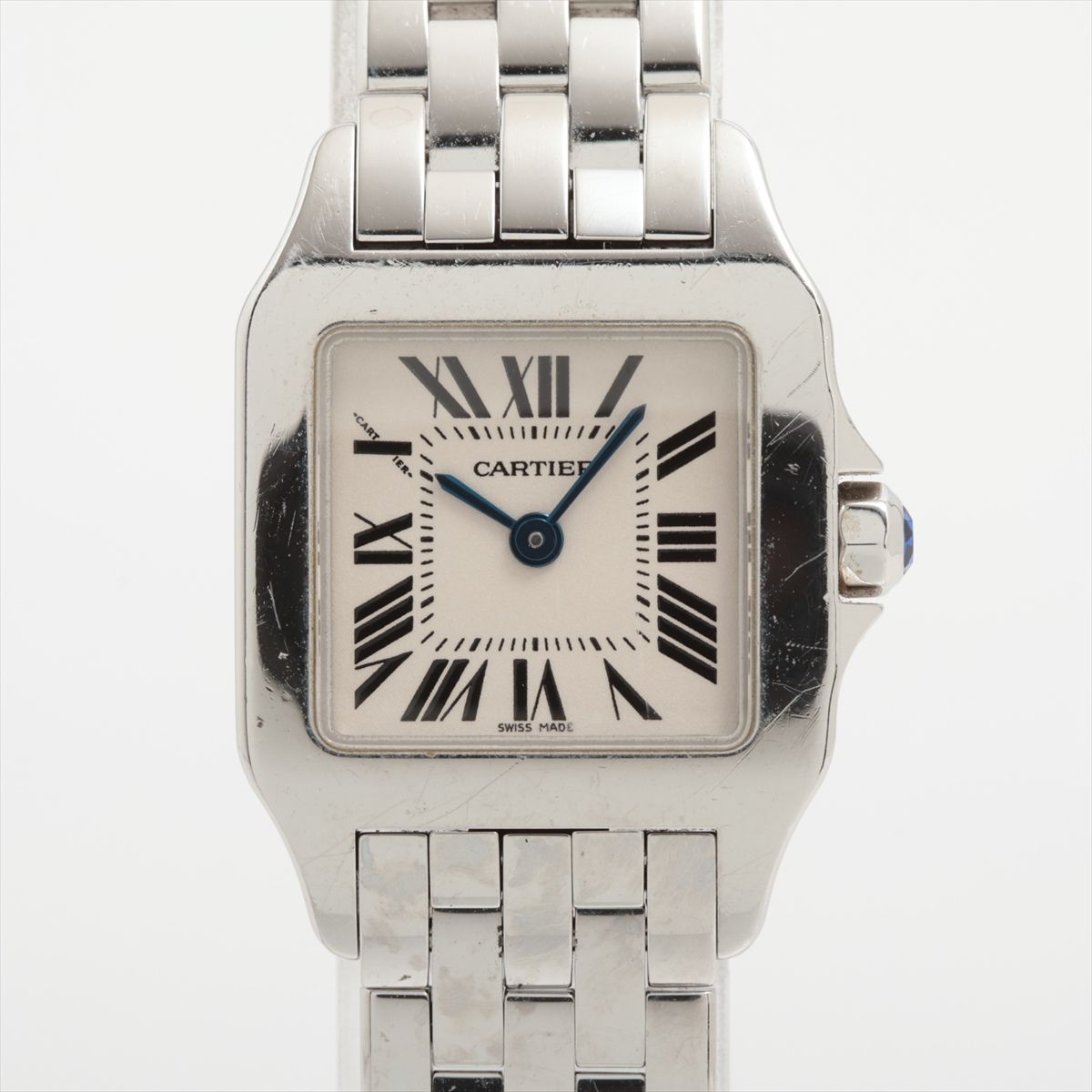 【中古】カルティエ サントス ドゥ モワゼル SM W25064Z5 SS SS QZ アイボリー文字盤