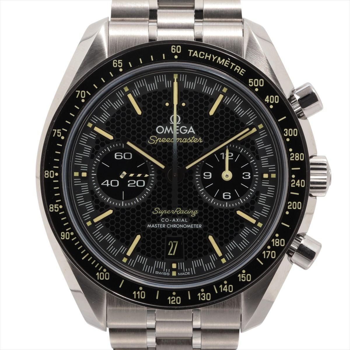 【中古】オメガ スピードマスター スーパーレーシング コーアクシャル マスタークロノメーター 329.30.44.51.01.003 SS SS AT ブラック文字盤