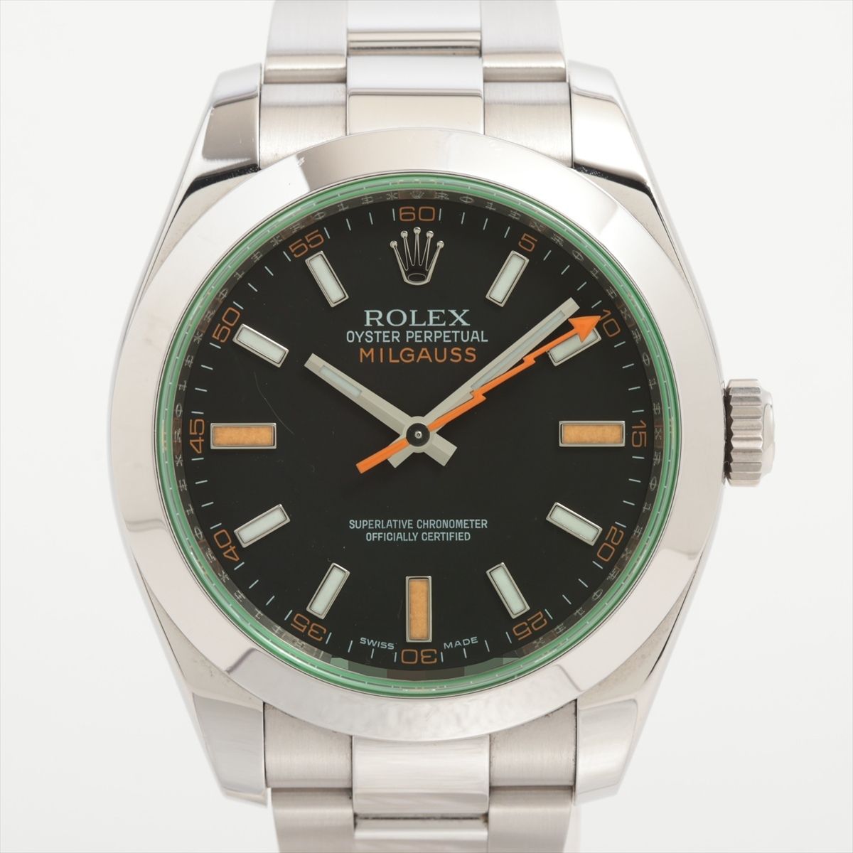 【中古】ロレックス ミルガウス 116400GV SS SS AT ブラック文字盤 あまりごま2