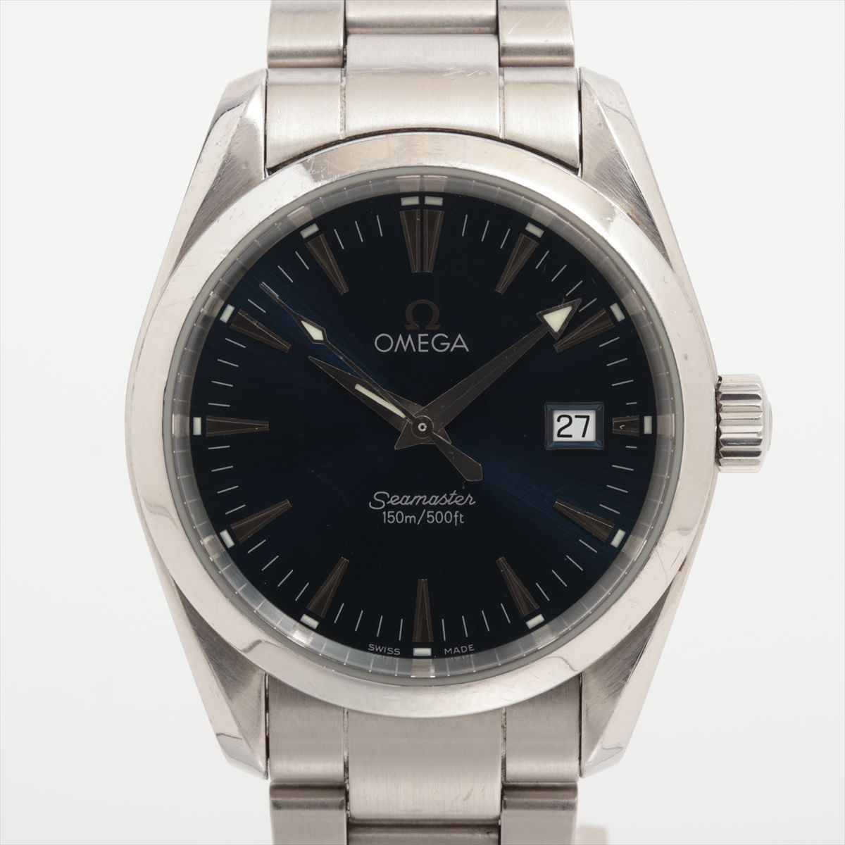 【中古】オメガ シーマスター アクアテラ 2517.80 SS SS QZ ブルー文字盤