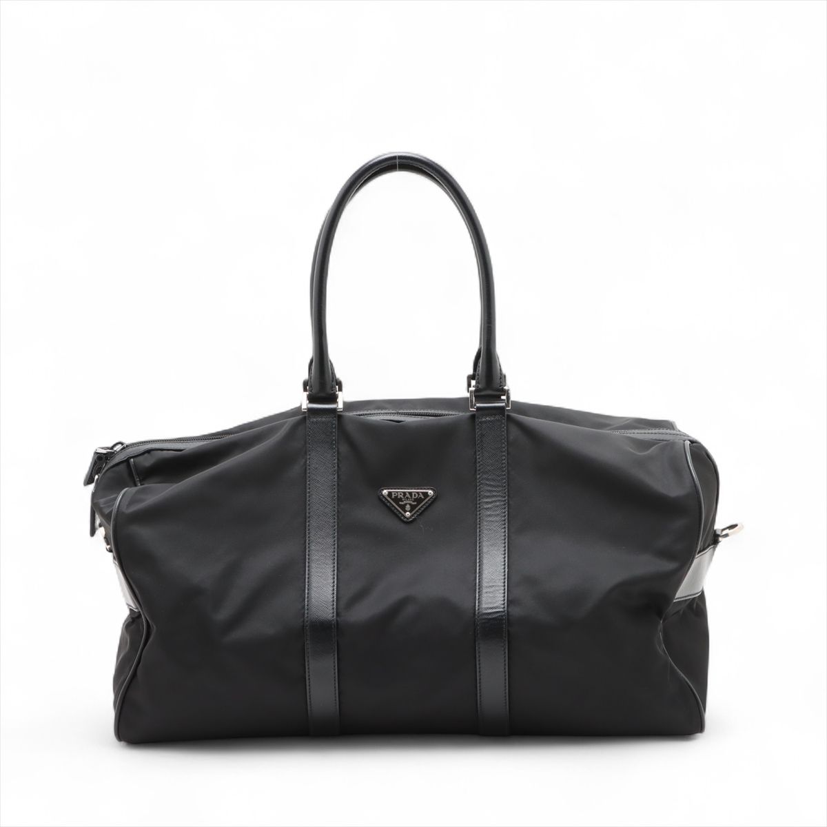PRADA - 【中古】プラダ テスート ナイロン×レザー ボストンバッグ ブラック