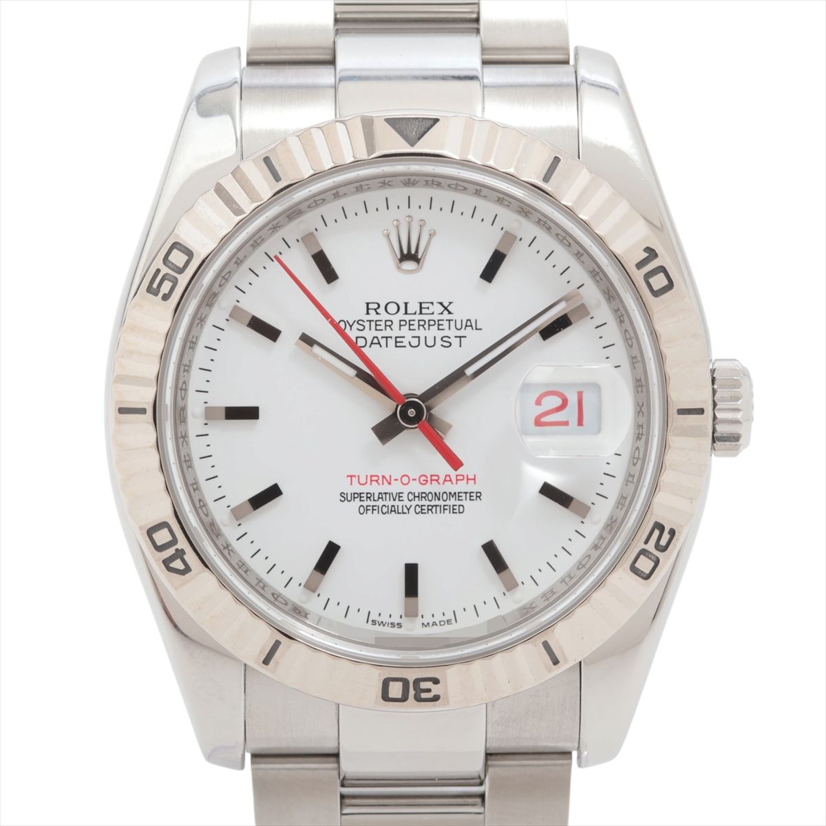 【中古】ロレックス デイトジャスト ターノグラフ 116264 SS×WG SS AT ホワイト文字 ...