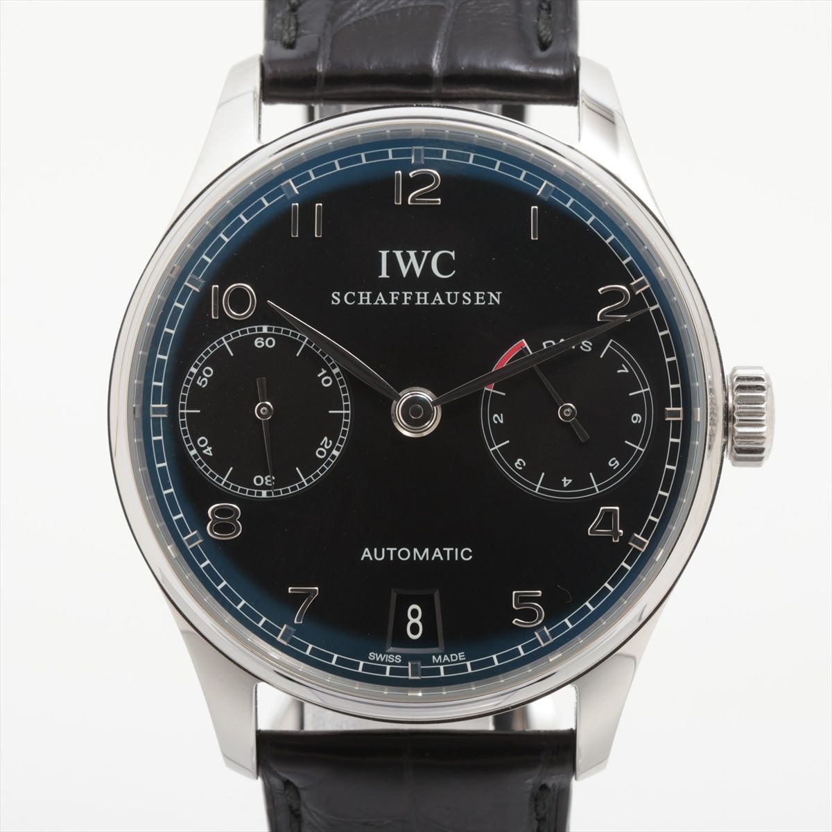 【中古】IWC ポルトギーゼ IW500109 SS SS×革 AT ブラック文字盤