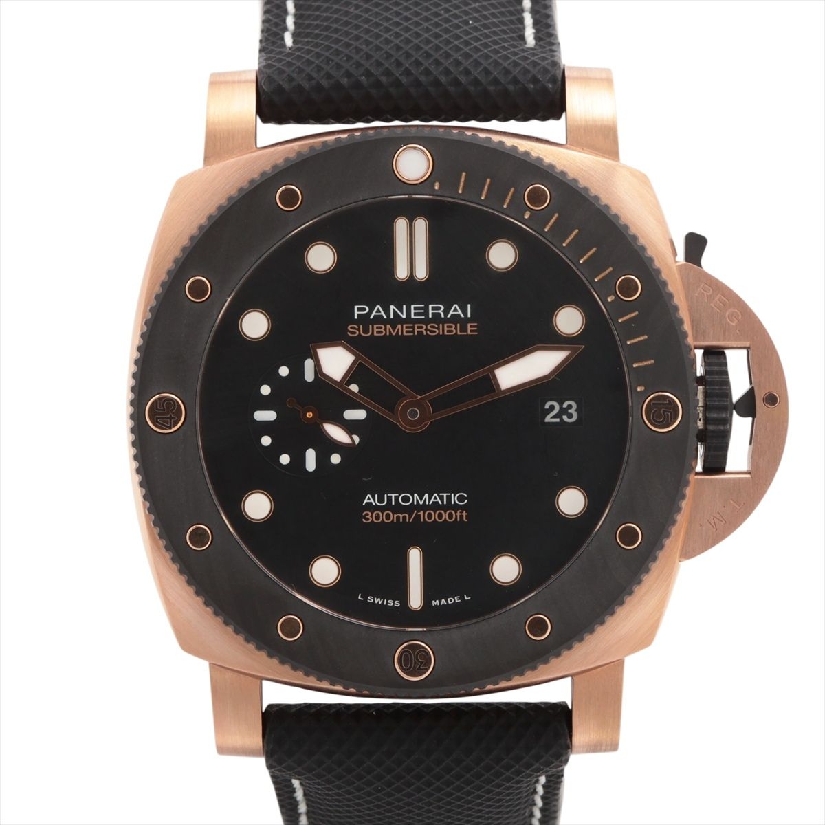 【中古】パネライ サブマーシブル クアランタクアトロ ゴールドテック オロカーボ PAM01070 RG×TI×カーボン TI×ラバー AT ブラック文字盤