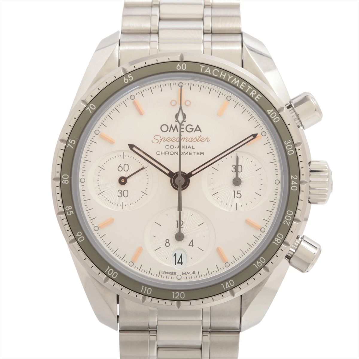 【中古】オメガ スピードマスター 38 コーアクシャル クロノメーター クロノグラフ 324.30.38.50.02.001 SS SS AT シルバー文字盤