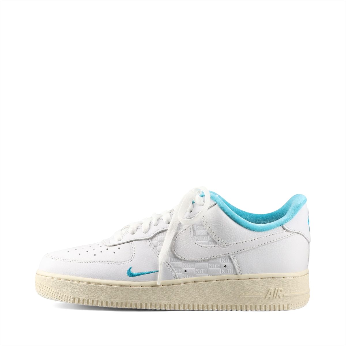ナイキ×キス AIR FORCE 1 LOW レザー スニーカー 26cm メンズ ライトブルー×ホワイト DC9555-100 KITH HAWAII ロゴエンボス 替え紐 箱あり