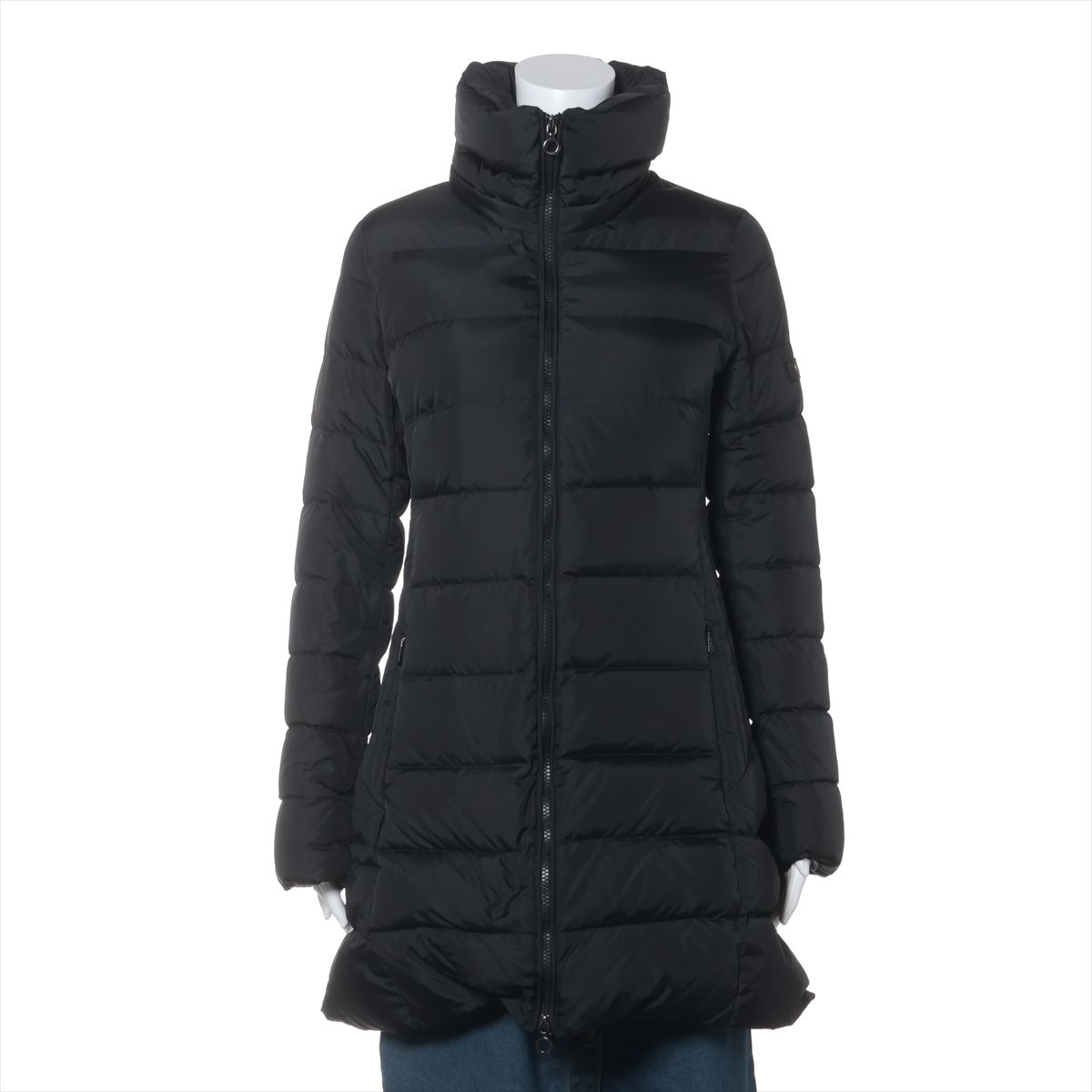 タトラス POLITEAMA 20AW ナイロン ダウンコート 03 レディース ブラック フード欠品 LTAT20A4694 首回りヨゴレ ツレ有