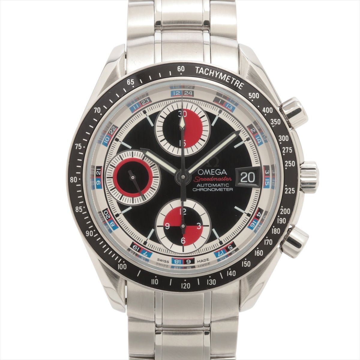 【中古】オメガ スピードマスター デイト クロノグラフ 3210.52 SS SS AT ブラック文字盤