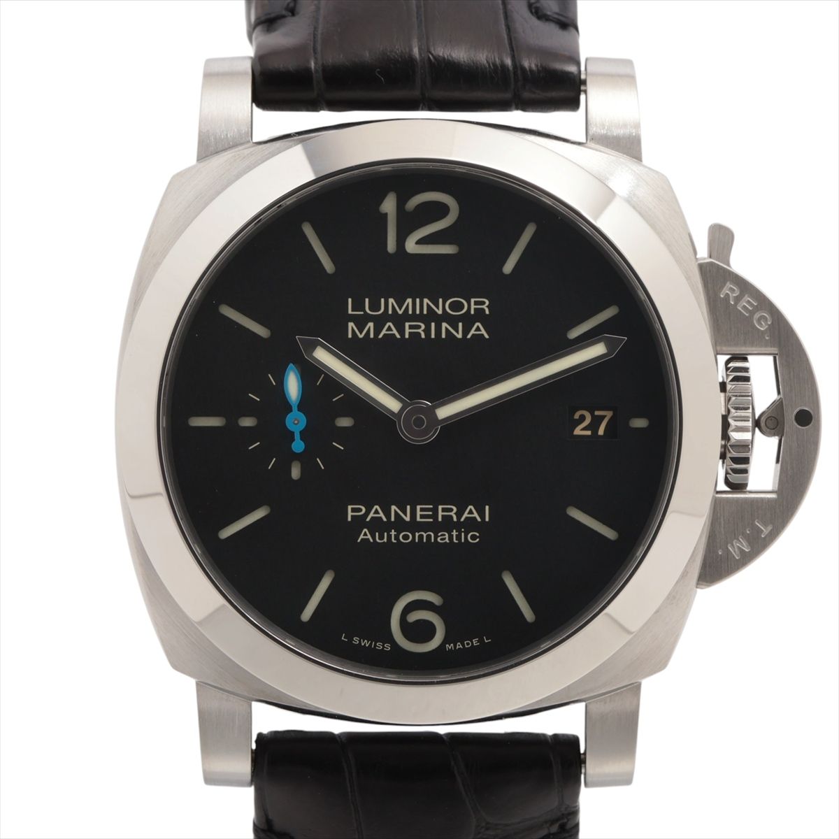 【中古】パネライ ルミノール クアランタ PAM01372 SS SS×革 AT ブラック文字盤