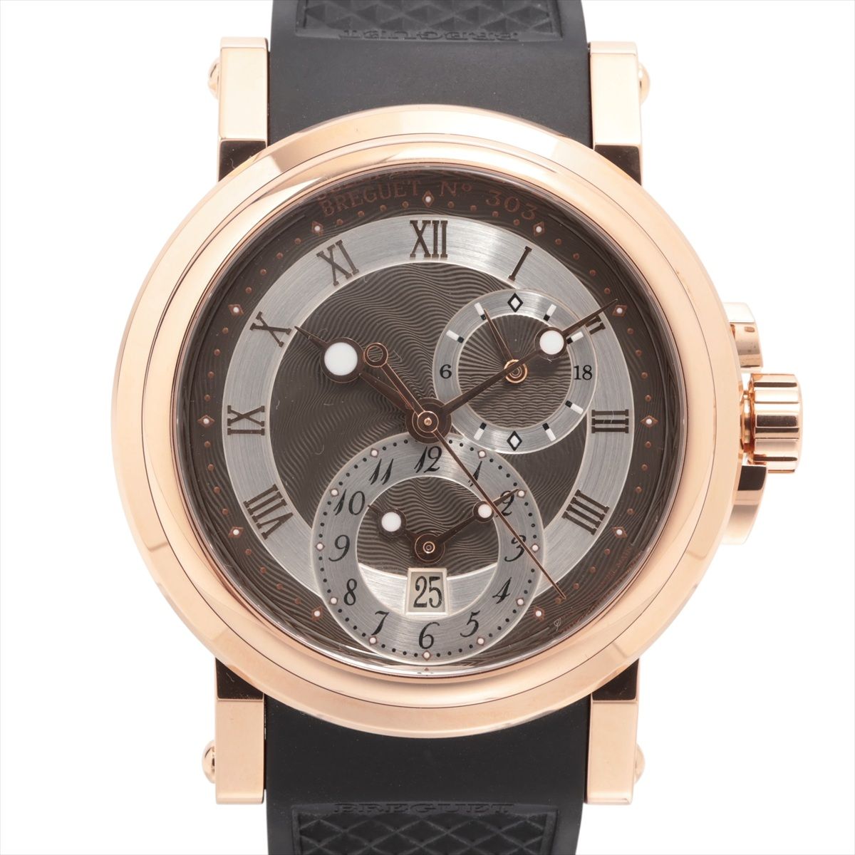 【中古】ブレゲ マリーン GMT 5857BR/Z2/5ZU PG PG×ラバー AT グレー文字盤
