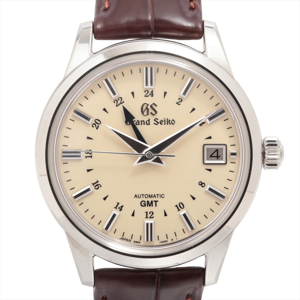 【中古】グランドセイコー エレガンスコレクション GMT SBGM221 SS SS×革 AT アイボリー文字盤