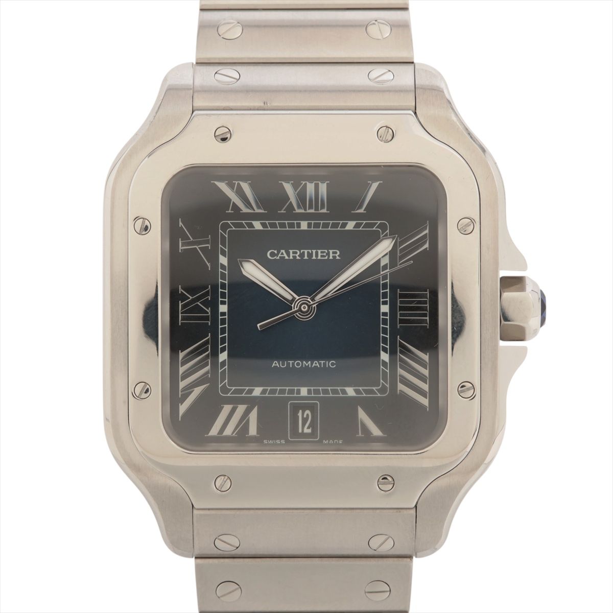 【中古】カルティエ サントス ドゥ カルティエ WSSA0013 SS SS AT ブルー文字盤