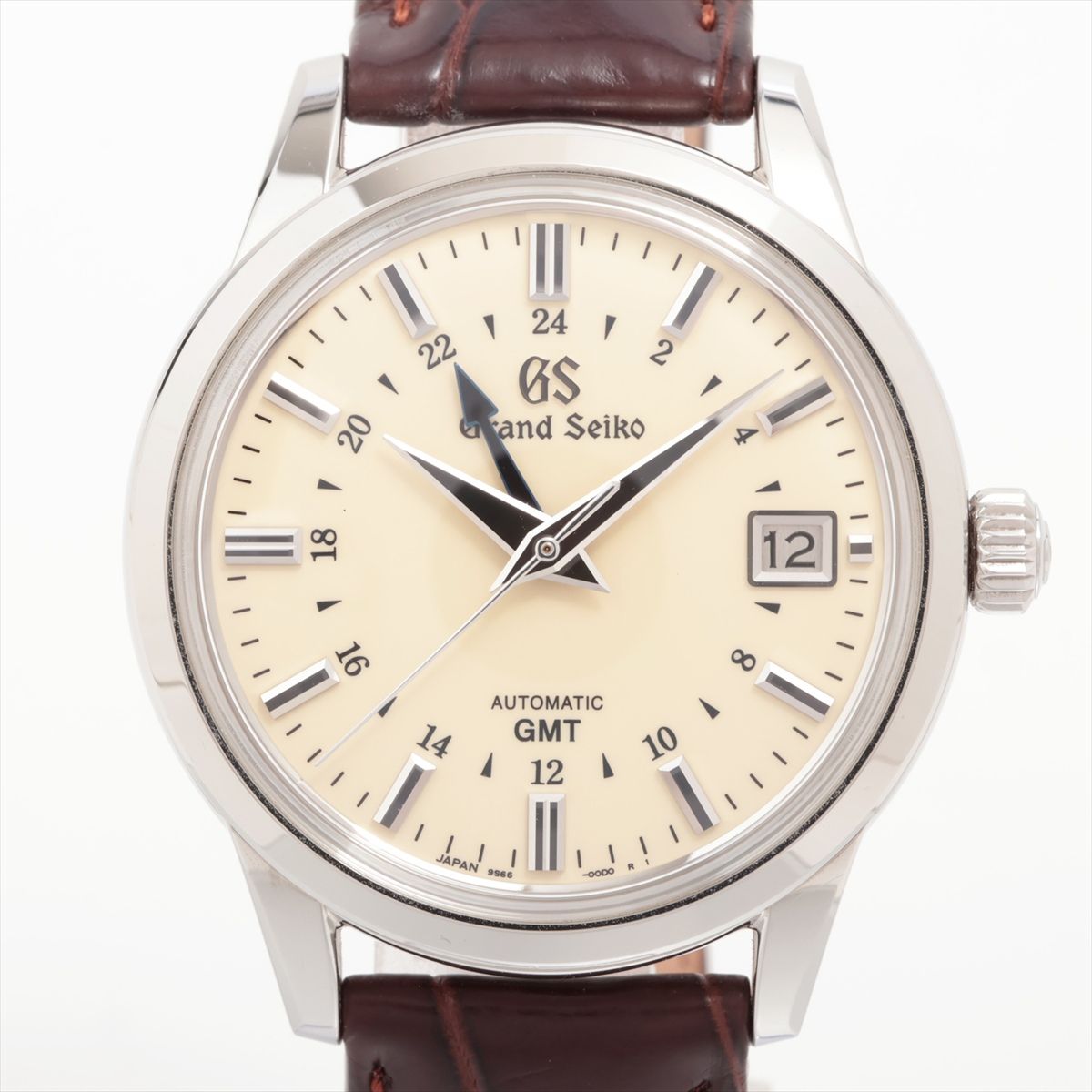 【中古】グランドセイコー エレガンスコレクション GMT SBGM221 SS SS×革 AT アイボリー文字盤