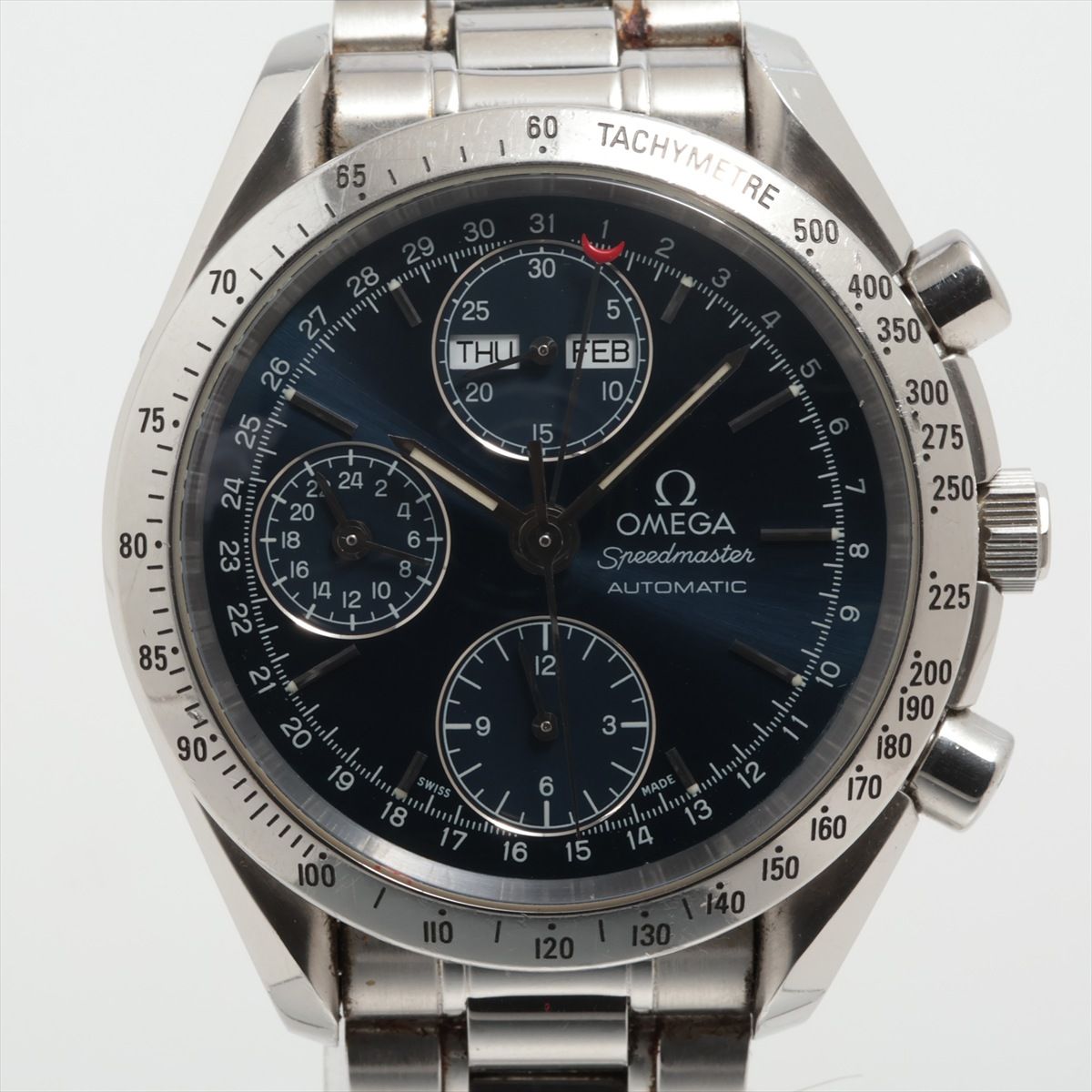【中古】オメガ スピードマスター 3521.80 SS SS AT ブルー文字盤