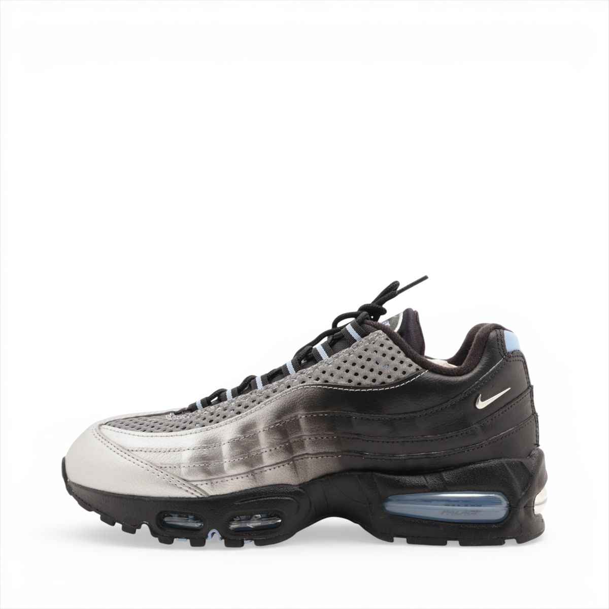 ナイキ AIR MAX 95 BIG BUBBLE レザー×ファブリック スニーカー 26.5cm メンズ ブラック×グレー IQ7708-095 パレス