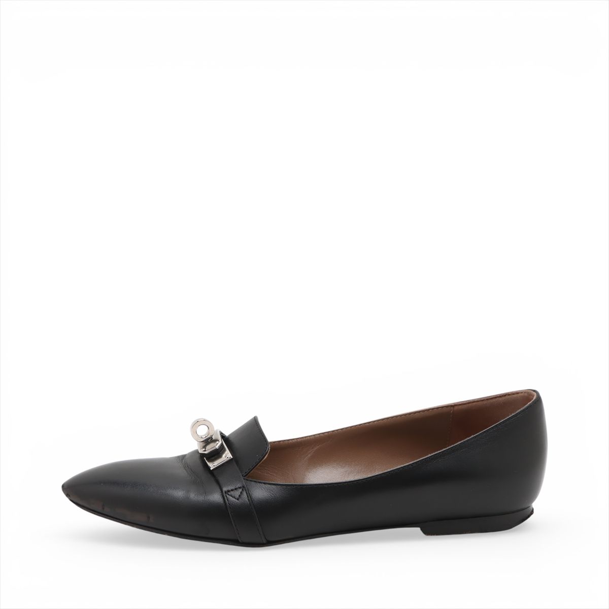 HERMES エルメス ケリーバックル パンプス ブラックヒール 36 1/2