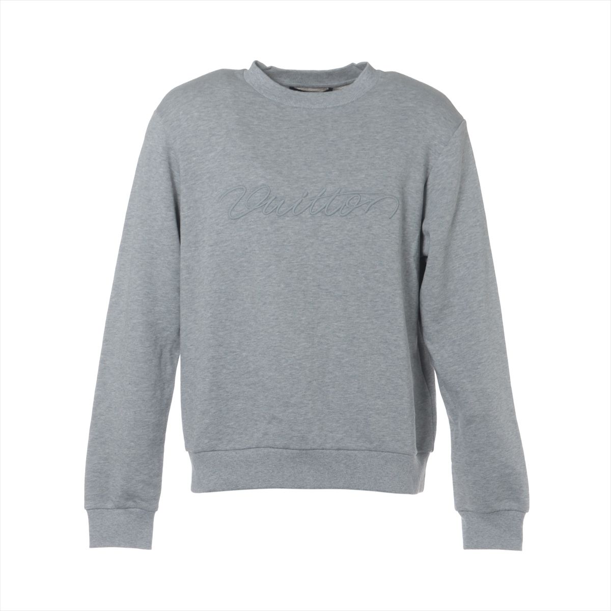 【中古】ヴィトン 26AW コットン スウェット M メンズ グレー RM262M シグネチャー