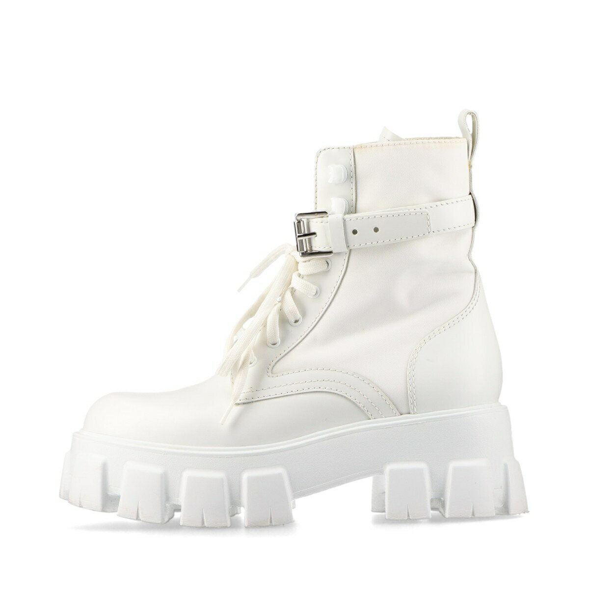 プラダ モノリス ローファー　ホワイト36 PRADA - プラダ PRADA ローファー モノリス ブラッシュドレザー