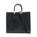 【中古】フェンディ サンシャイン ミディアム レザー 2WAYハンドバッグ ブラック