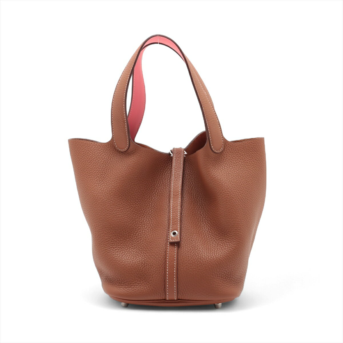 【中古】エルメス ピコタンロック22 MM エクラ トリヨンクレマンスxヴォースイフト ゴールドxローズアザレ シルバー金具 C:2018年