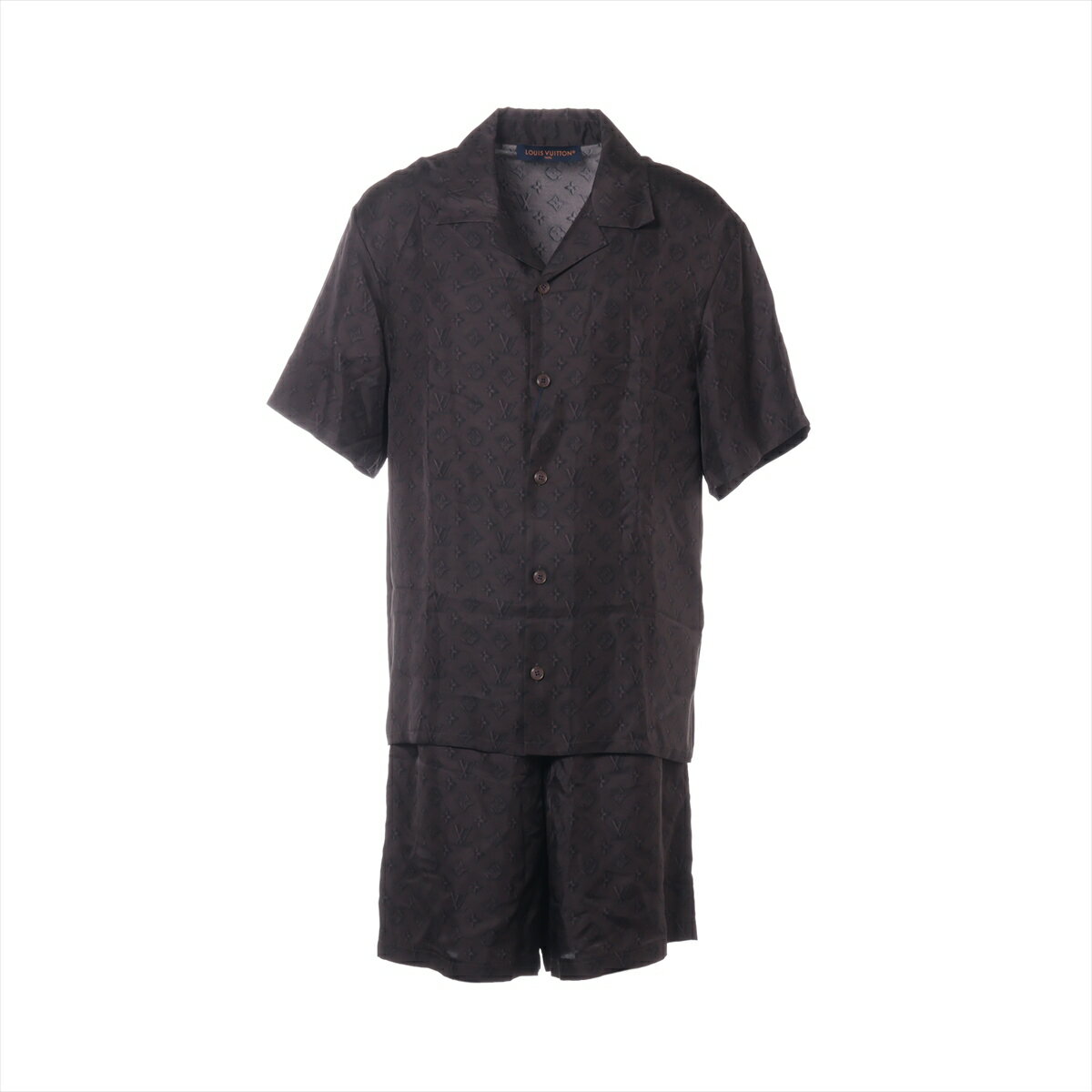 【中古】ヴィトン 25SS シルク セットアップ XS/50 メンズ ブラウン RM251M モノグラム