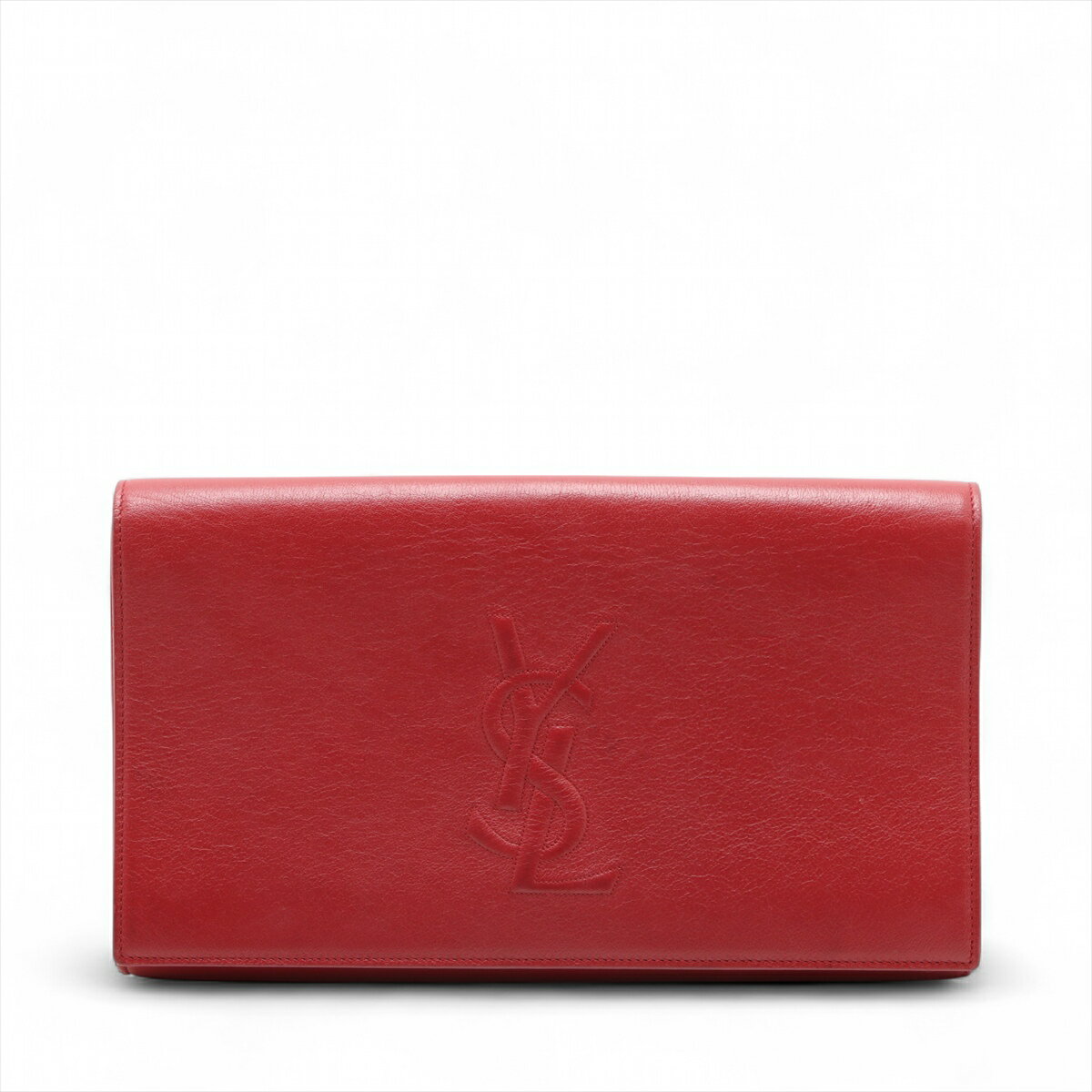 【中古】イヴサンローラン レザー クラッチバッグ レッド 361120