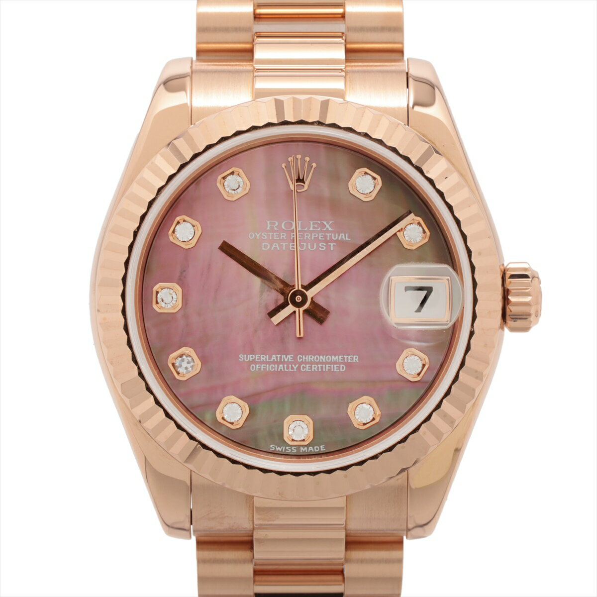 【中古】ロレックス デイトジャスト 178275G PG PG AT ブラックシェル文字盤