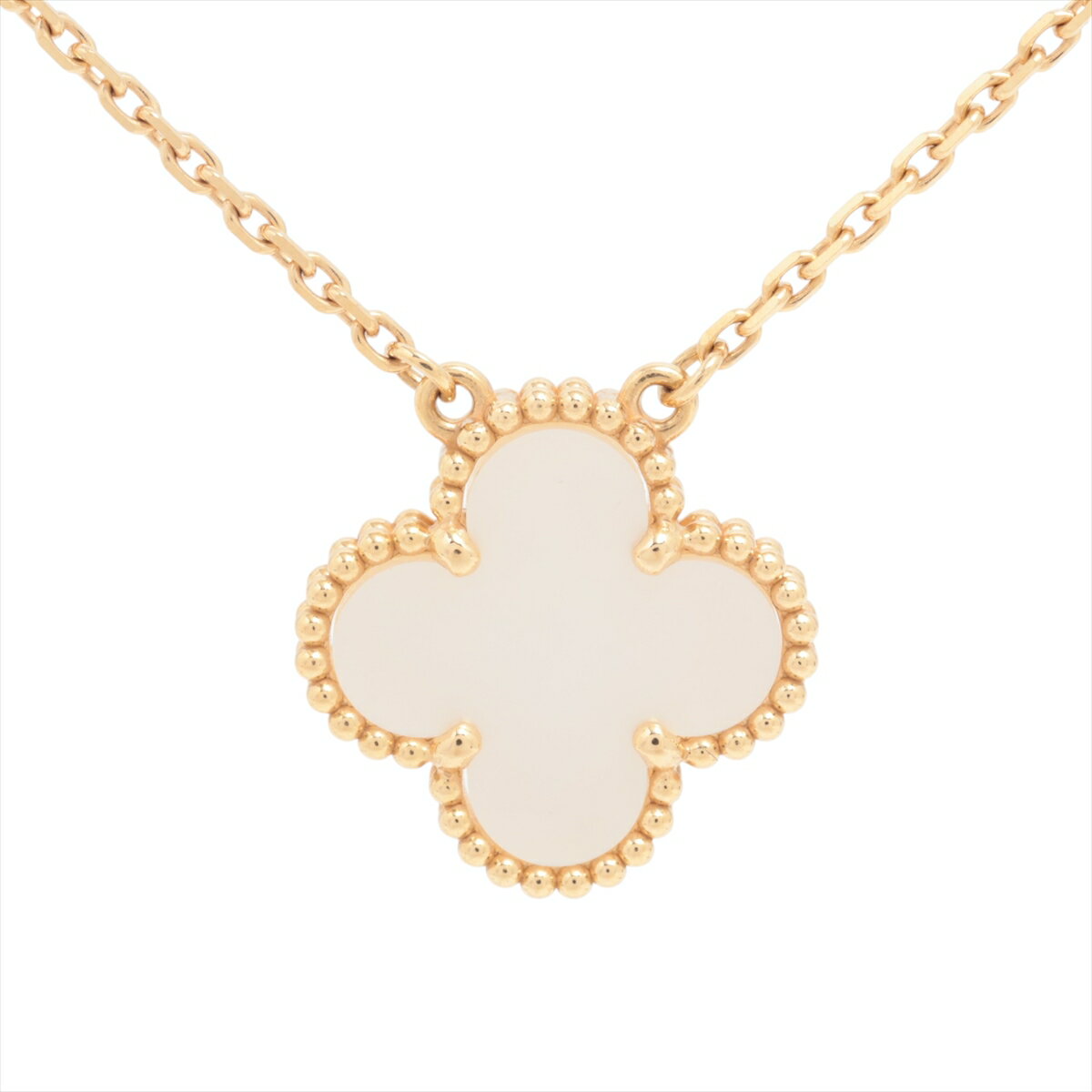 【中古】ヴァンクリーフ&アーペル ヴィンテージアルハンブラ シェル ネックレス 750(YG) 5.2g ARA45900