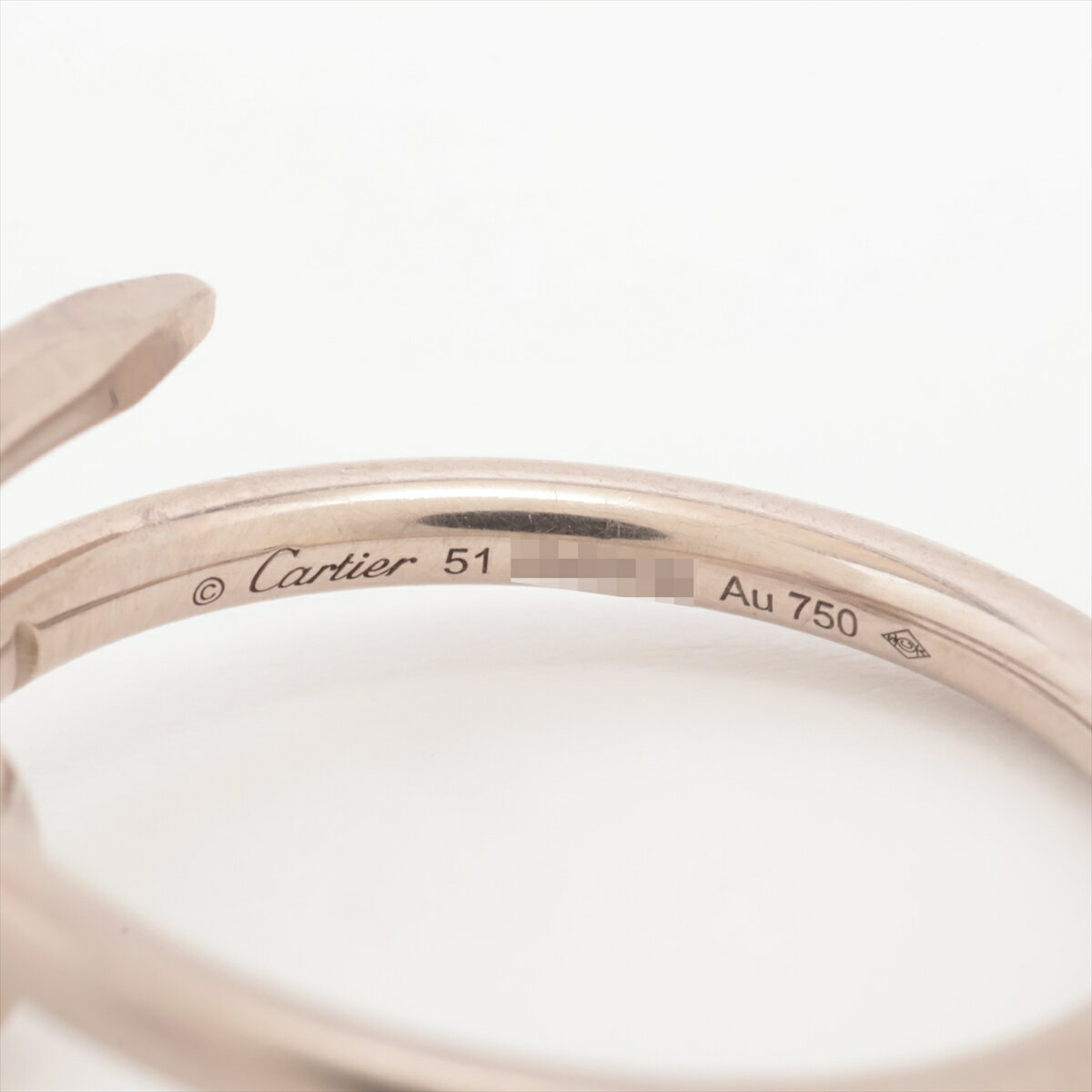ALLU 楽天市場店の【中古】カルティエ ジュストアンクル SM リング 750(WG) 3.6g 51｜アングル3