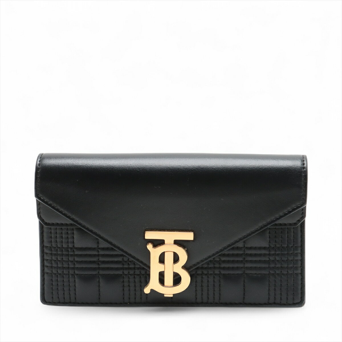 【中古】バーバリー TB レザー ウエストポーチ ブラック