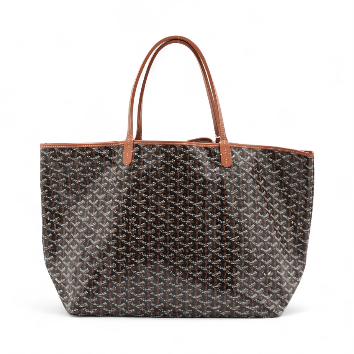 【中古】ゴヤール サンルイGM PVCxレザー トートバッグ ブラウン