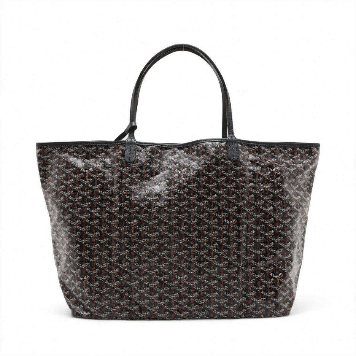 【中古】ゴヤール サンルイGM PVCxレザー トートバッグ ブラック