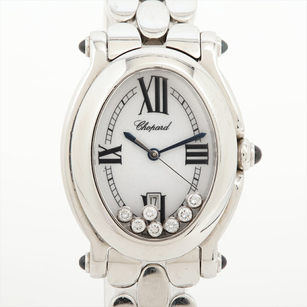 【中古】ショパール ハッピースポーツ SS SS QZ 白文字盤 あまりごま3 27/8418-23