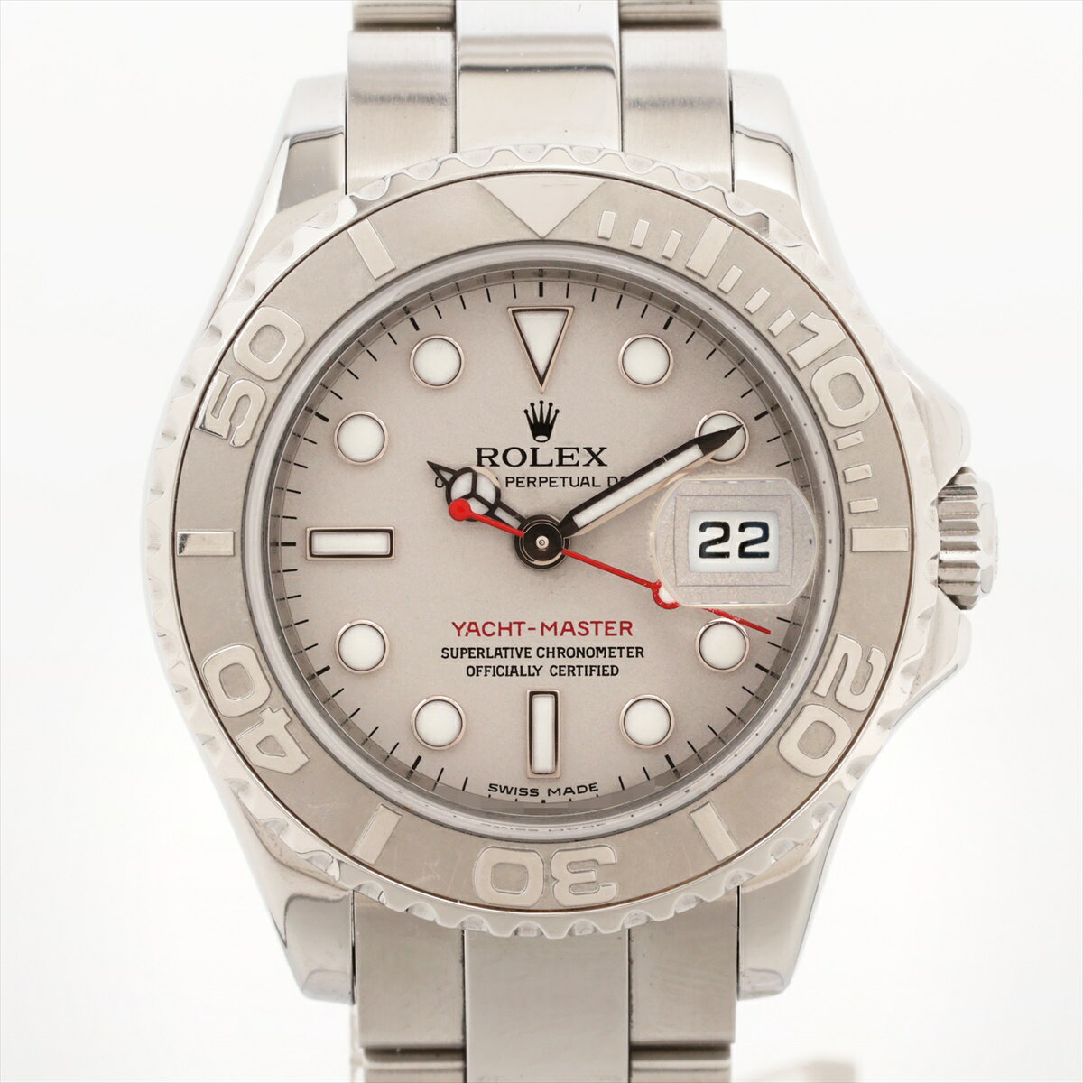 【中古】ロレックス ヨットマスター 169622 PT×SS SS AT シルバー文字盤 あまりごま1