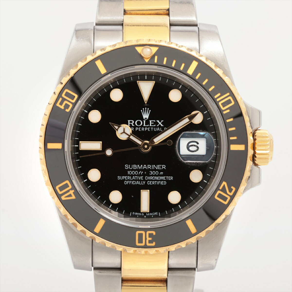 【中古】ロレックス サブマリーナーデイト 116613LN SS×YG SS×YG AT 黒文字盤 あま...