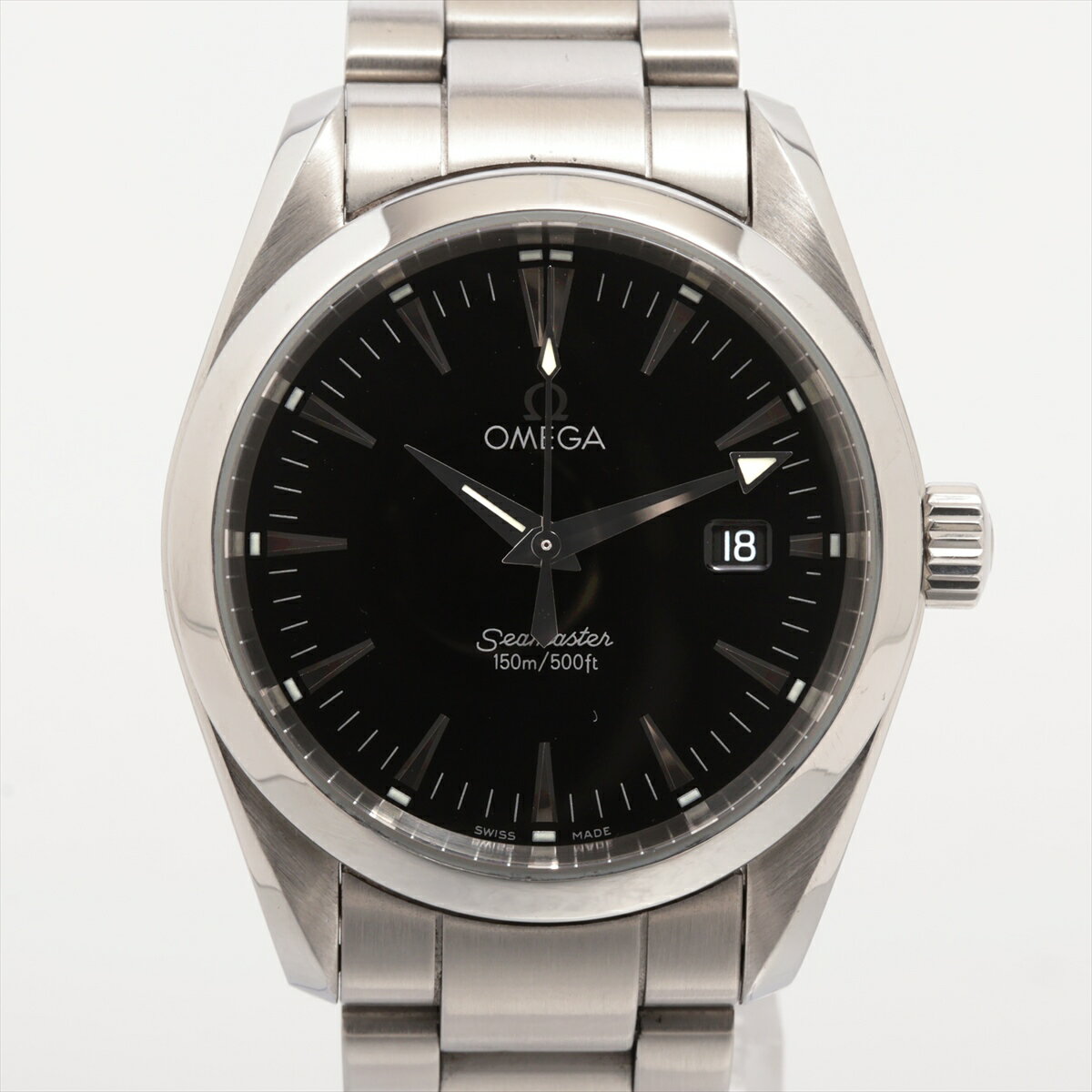 【中古】オメガ シーマスター アクアテラ 2518.50 SS SS QZ 黒文字盤 あまりごま4