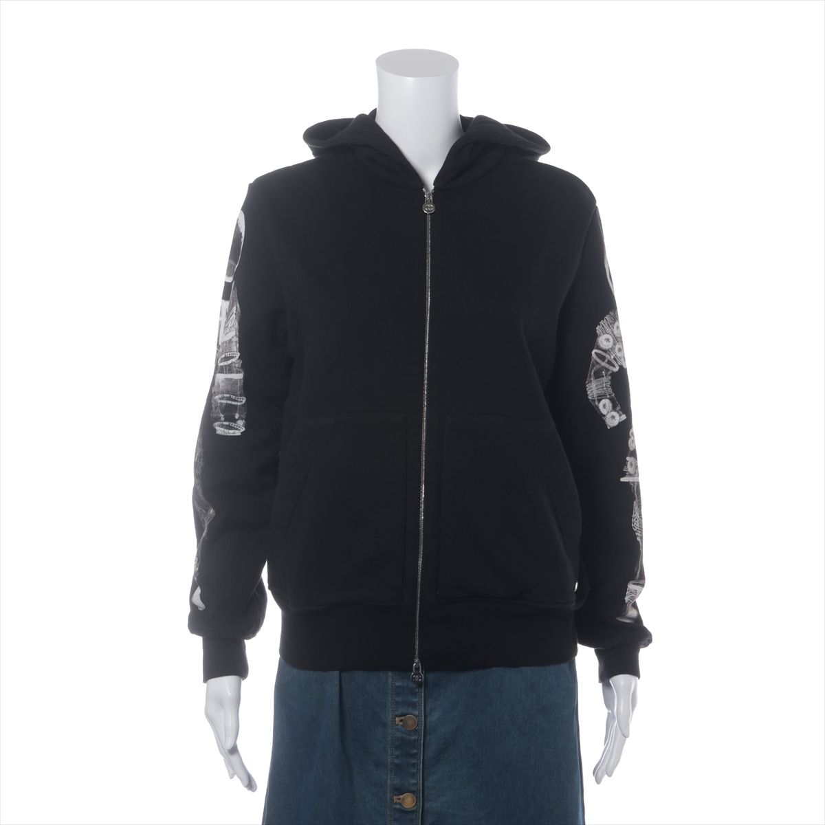 乐天商城 - 【中古】シャネル ココマーク P57 コットン パーカー 36 レディース ブラック P57464K07601 宇宙飛行士 首回りヨゴレ スレ有