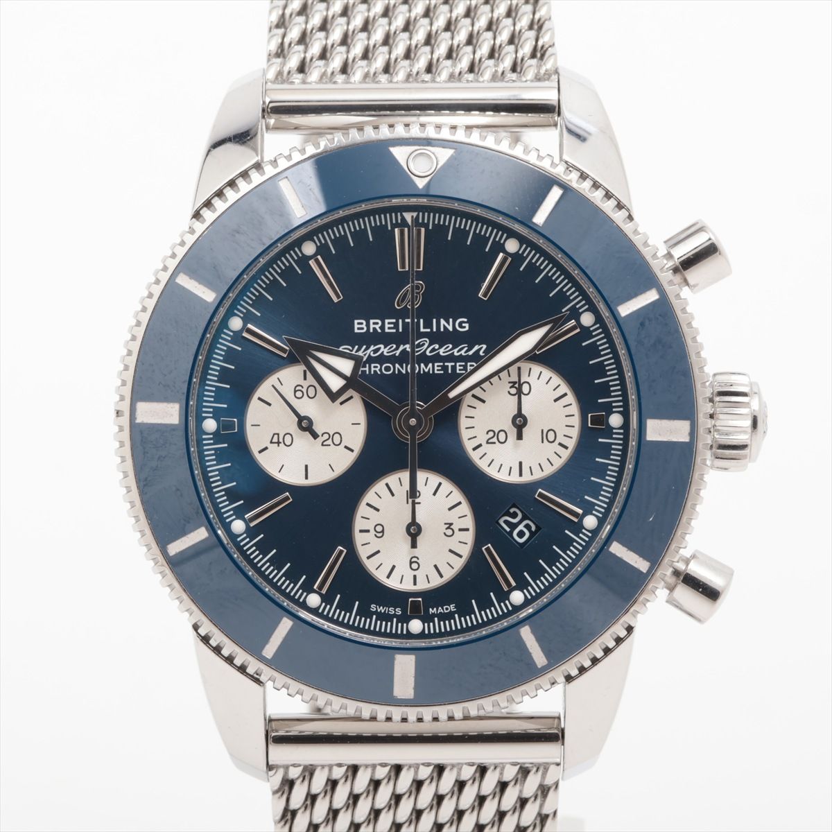 【中古】ブライトリング スーパーオーシャン ヘリテージ AB0162161C1S1 SS SS AT ブルー文字盤