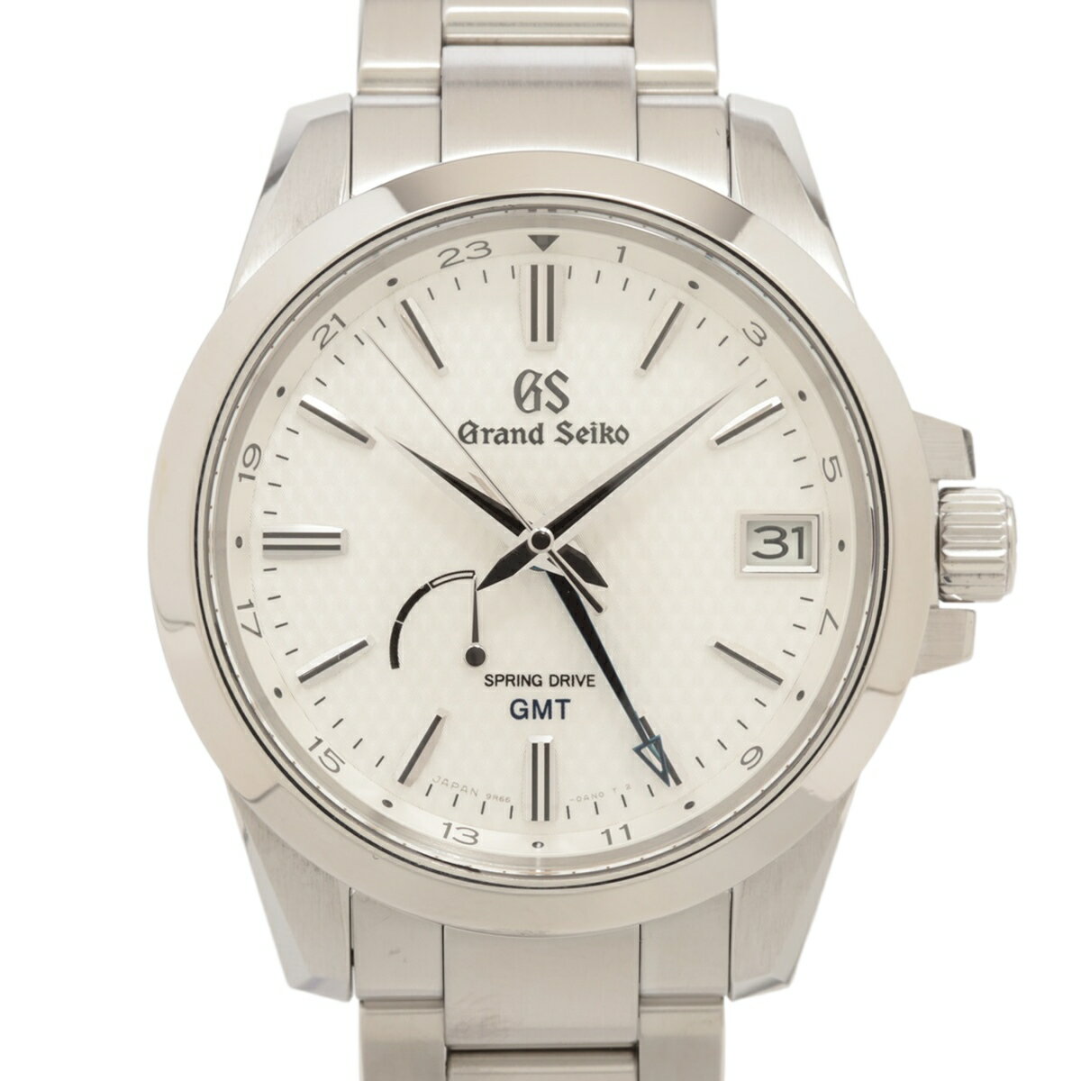 【中古】グランドセイコー ヘリテージコレクション スプリングドライブ GMT SBGE209 SS SS AT 白文字盤 あまりごま2 余りコマパーツ欠損