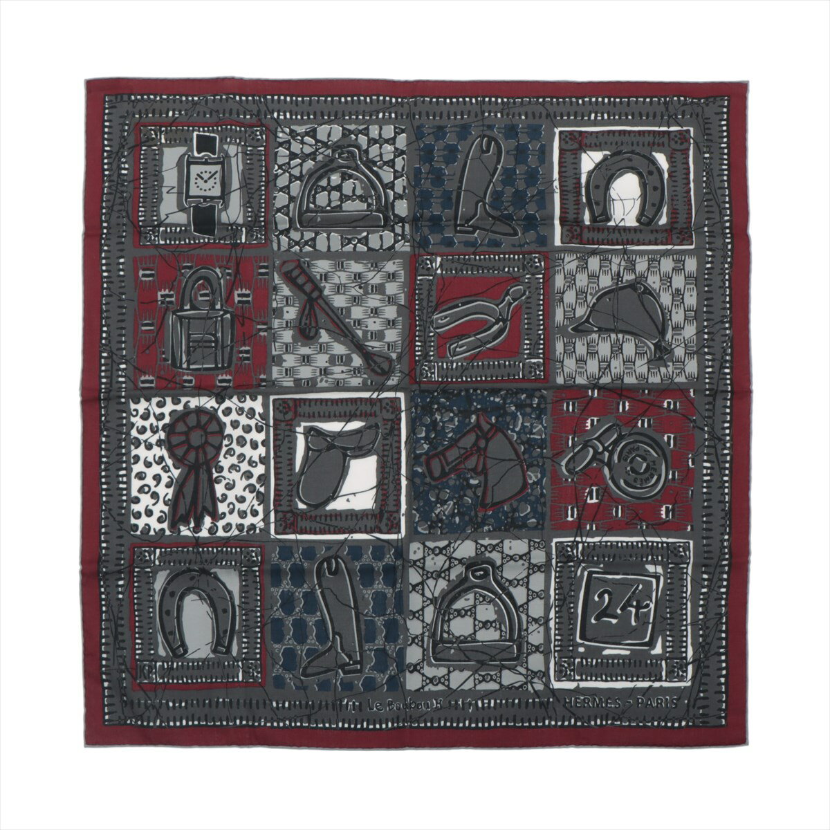 HERMES エルメス カレ 65 エクスリブリス・アン・モザイク 美品】HERMESエルメス カレ65 スカーフ エクスリブリス アン