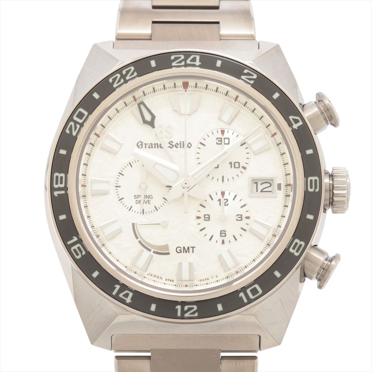 【中古】グランドセイコー スポーツコレクション スプリングドライブ GMT SBGC253 TI TI AT シャイニーホワイト文字盤