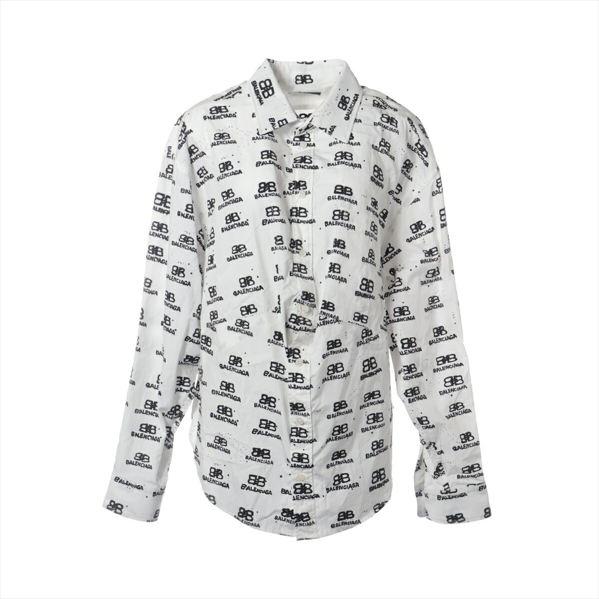 【中古】バレンシアガ 22年 コットン シャツ 34 レディース ホワイト 725390