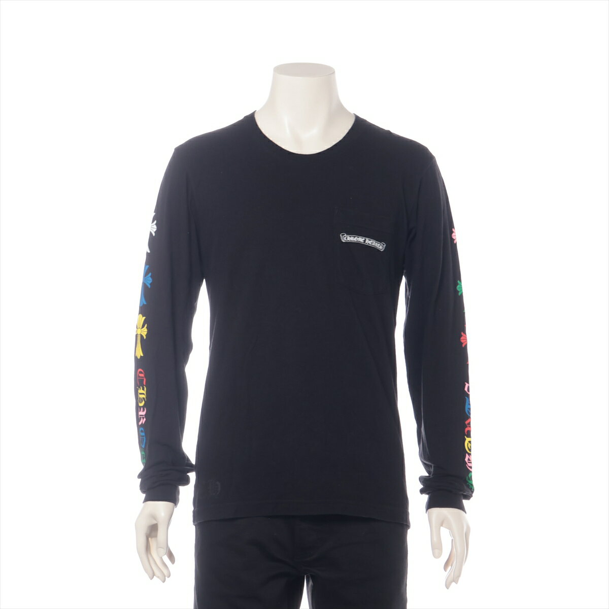 【中古】クロムハーツ ロングTシャツ コットン ブラック サイズM マルチセメタリークロス フレグランス..