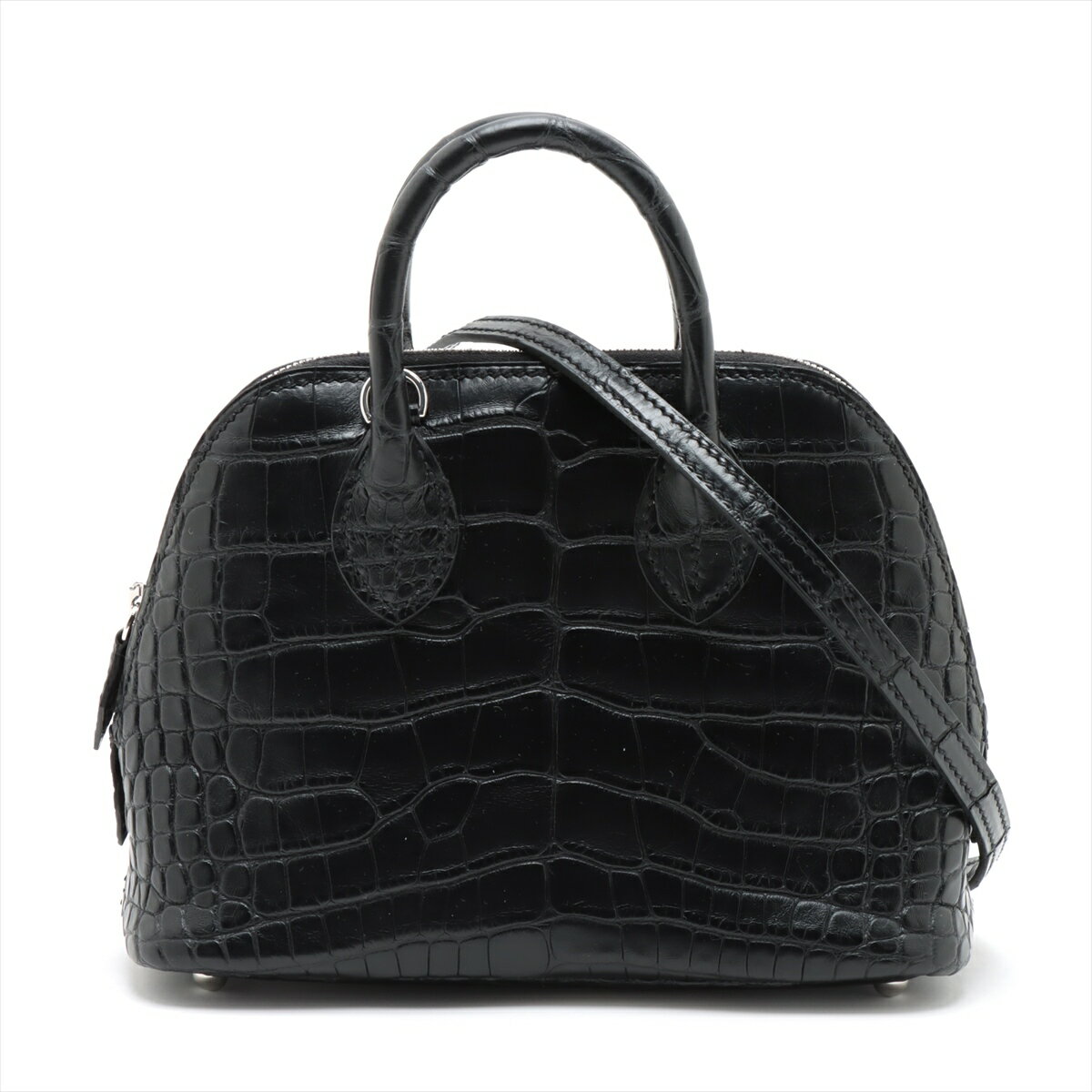 【中古】エルメス ボリード1923 ミニ18 アリゲーターマット ブラック シルバー金具 W:2024年のサムネイル