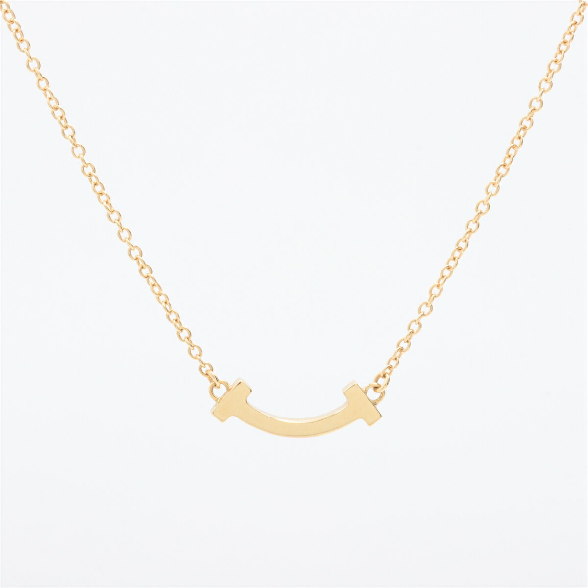 【中古】ティファニー Tスマイル ミニ ネックレス 750(YG) 2.2g