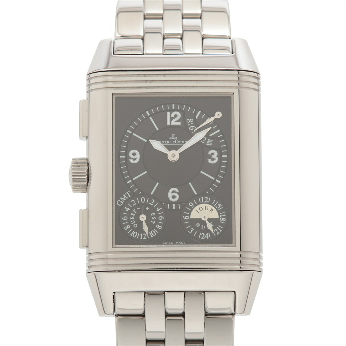 【中古】ジャガールクルト レベルソ グランドGMT Q3028120 SS SS 手巻き シルバー文字盤