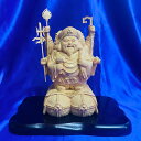 【すぐに使える10%OFFクーポン】三面大黒天 天然檜 金彩仕上げ(小)天然檜から手彫りで彫りあげられた三面大黒天像
